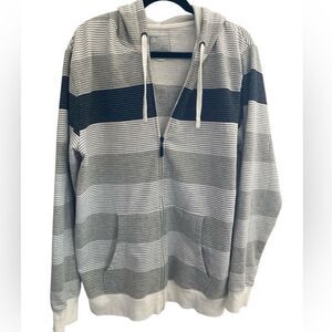 Trinity Hoodie Men’s XL Striped Gray and Black